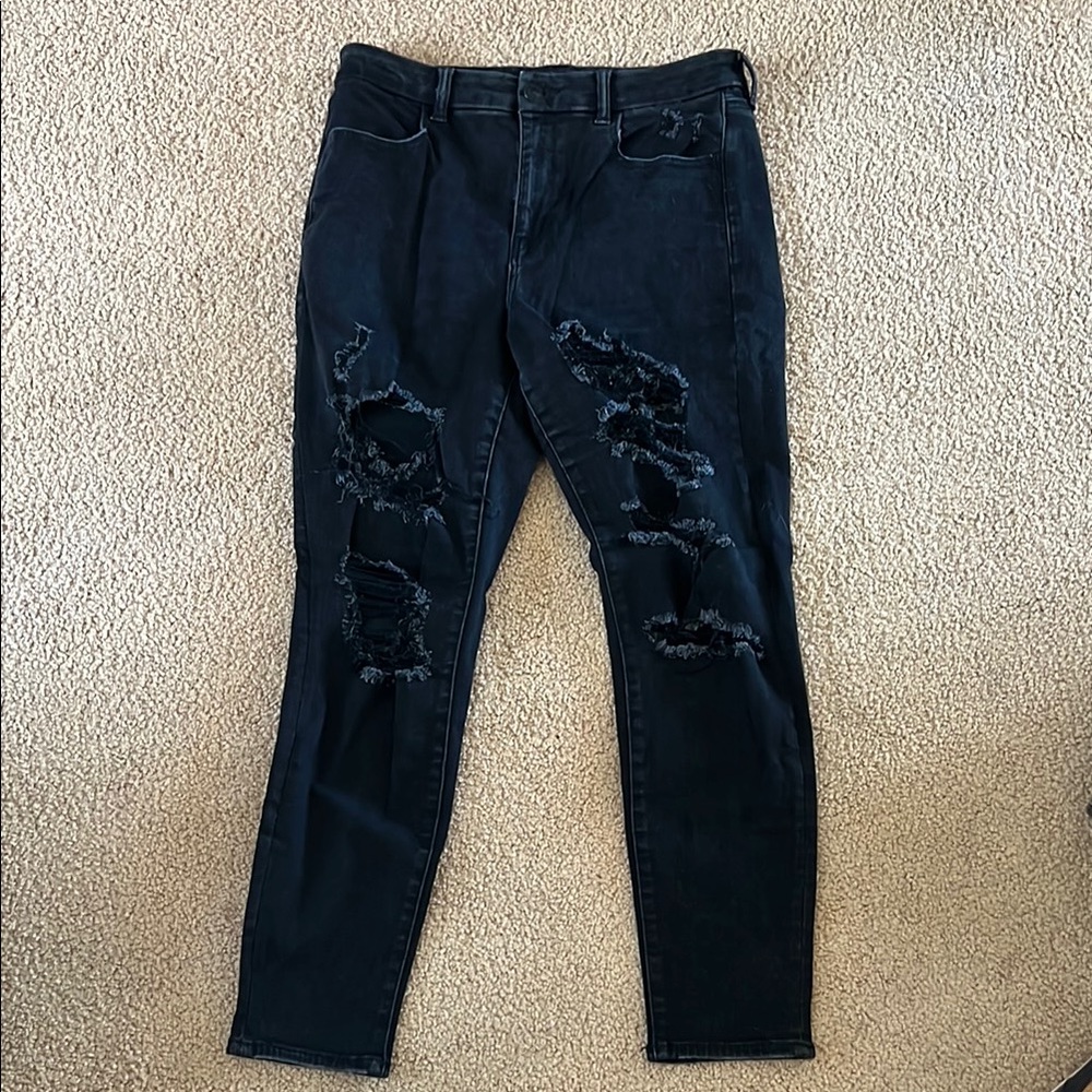 Women's Black Distressed Jeans